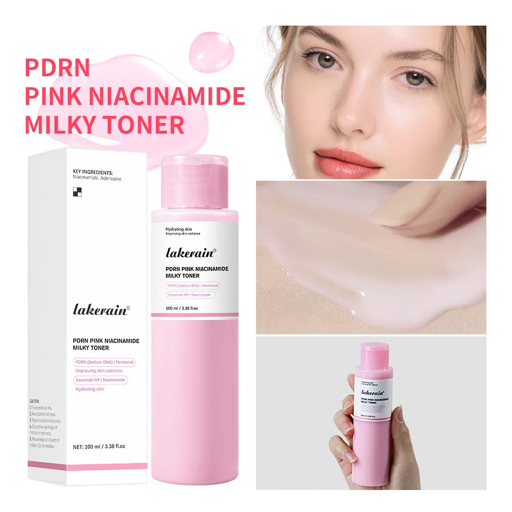 PDRN Pink Niacinamide Milky Toner for Hydrating, Moisturizing, Soothing, Ceramide, Peptide, Glass Glow Skin, Korean Skincare