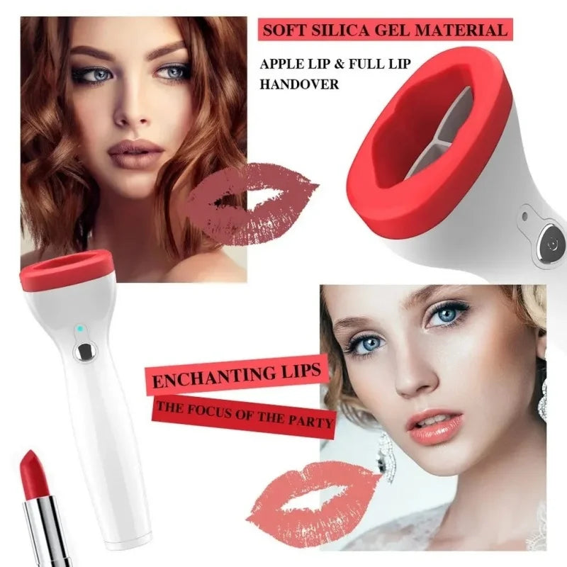 Silicone Electric Lip Plumper Device Automatic Suction Lip Enhancer for Fuller Lips Portable Beauty Tool Lip Augmenter