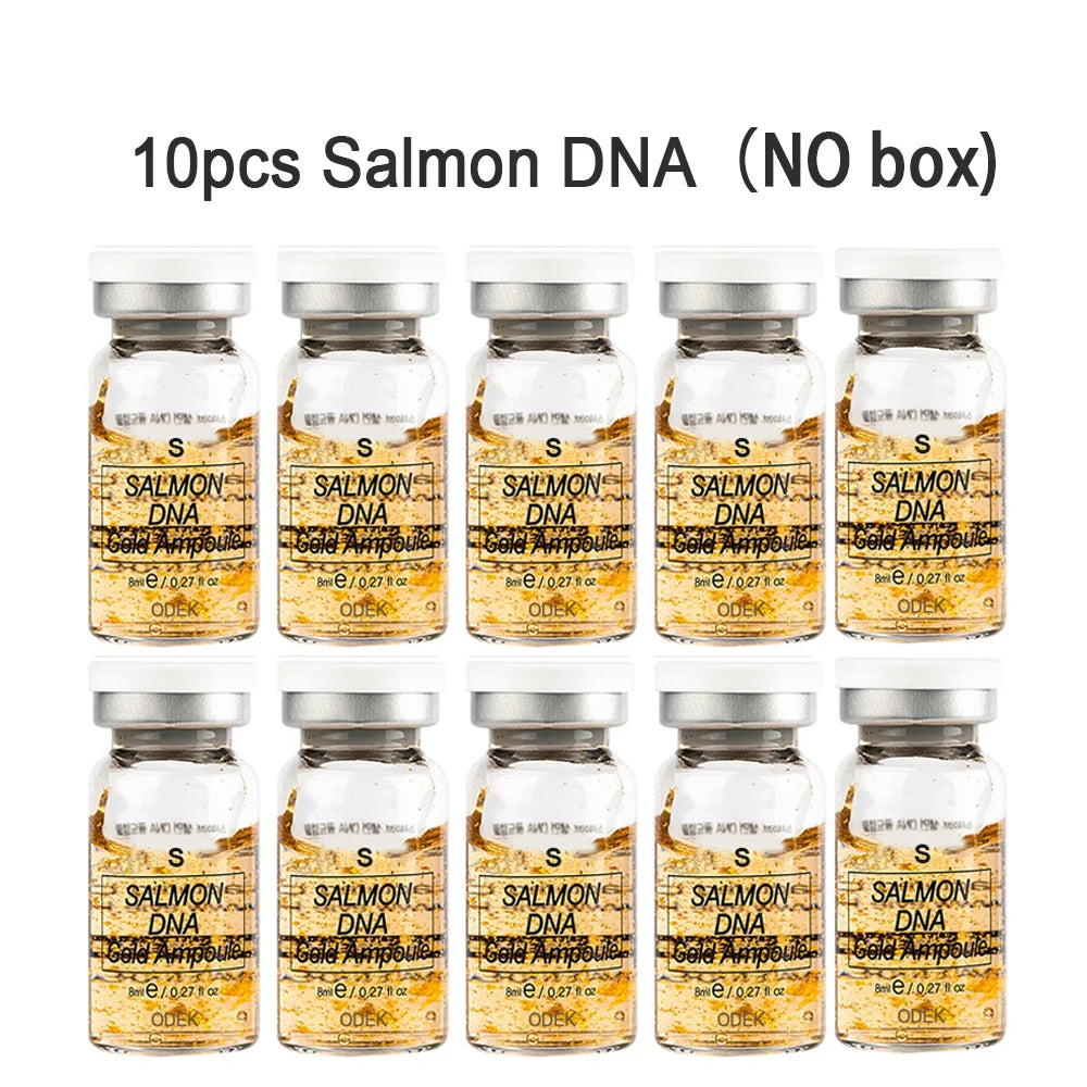 8ml Salmon DNA Gold Ampoule Skin Booster Serum Kit Natural Brightening Whitening Moisturizing Face Skin Care