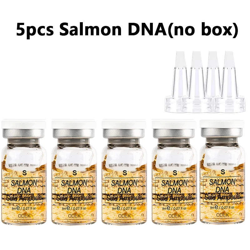 8ml Salmon DNA Gold Ampoule Skin Booster Serum Kit Natural Brightening Whitening Moisturizing Face Skin Care